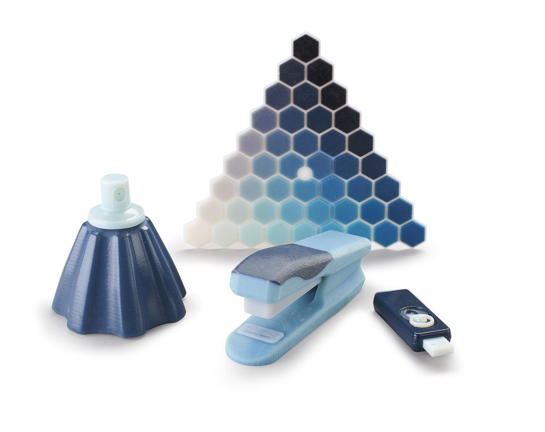 3D printed colour palette blue