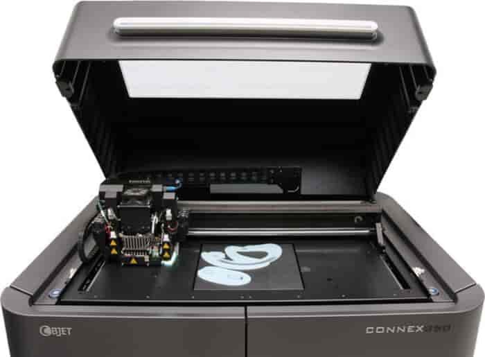 inside of connex350 3D printer