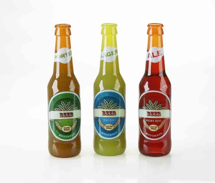 vivid coloured beer bottles- stratasys J750